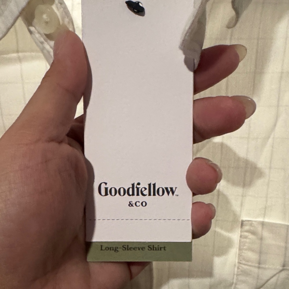 Size XXL Goodfellow & Co Men's White Grid Polo - Picture 2 of 6